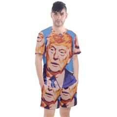 Orange Donald Trump Men s Mesh T-shirt And Shorts Set