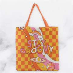 Stay Groovy 70s Glasses Disco Ball Grocery Tote Bag by Givinglala