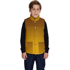 Chocolate Brown To Amber Orange Linear Gradient Kid s Button Up Puffer Vest