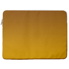 Chocolate Brown To Amber Orange Linear Gradient 17  Vertical Laptop Sleeve Case With Pocket