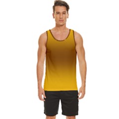 Amber Orange To Chocolate Brown Bilinear Gradient Men s Wide Collar Tank Top