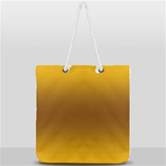 Amber Orange To Chocolate Brown Bilinear Gradient Full Print Rope Handle Tote (large)