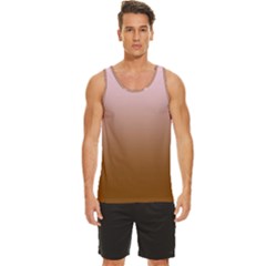 Pink Lace To Chocolate Brown Linear Gradient Men s Wide Collar Tank Top