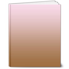 Pink Lace To Chocolate Brown Linear Gradient 8  X 10  Hardcover Notebook