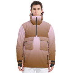 Pink Lace To Chocolate Brown Linear Gradient Men s Pullover Zip Ski And Snowboard Waterproof Breathable Jacket