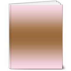 Pink Lace To Chocolate Brown Bilinear Gradient 8  X 10  Softcover Notebook