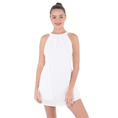 Halter Collar Waist Tie Chiffon Dress Icon