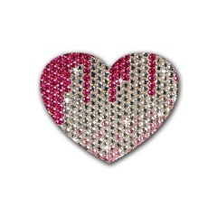 Mauve Gradient Rhinestones  Rubber Drinks Coaster (heart) by artattack4all