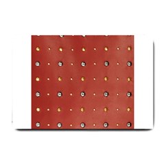 Studded Faux Leather Red Small Door Mat by artattack4all