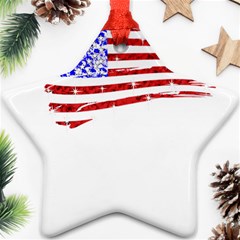 Sparkling American Flag Ceramic Ornament (star) by artattack4all