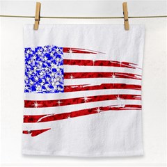 Sparkling American Flag Face Towel by artattack4all