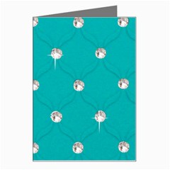 Turquoise Diamond Bling Large Greeting Card