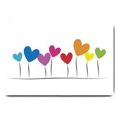 Heart Flowers Large Door Mat by magann