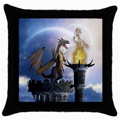 Dragon Land 2 Black Throw Pillow Case by gatterwe