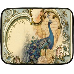 Victorian Swirls Peacock Floral Paris Decor Mini Fleece Blanket (two Sided) by chicelegantboutique
