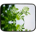 Leafs With Waterreflection Mini Fleece Blanket (Two Sided) 35 x27  Blanket Back
