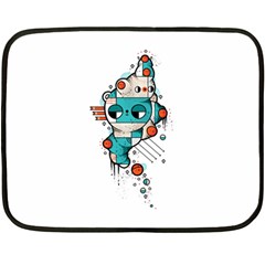 Muscle Cat Mini Fleece Blanket (two Sided) by Randyotter