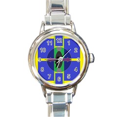 Geometrical Round Italian Charm Watch