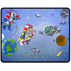 Interplanetary High Five/three Fleece Blanket (medium) by Contest1732250