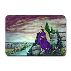 Jesus Overlooking Jerusalem - Ave Hurley - Artrave - Small Door Mat by ArtRave2