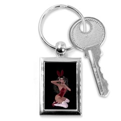 Miss Bunny In Red Lingerie Key Chain (rectangle) by goldenjackal