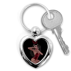 Miss Bunny In Red Lingerie Key Chain (heart) by goldenjackal