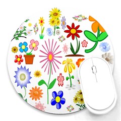 Summer Florals 8  Mouse Pad (round) by StuffOrSomething