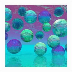 Ocean Dreams, Abstract Aqua Violet Ocean Fantasy Glasses Cloth (medium, Two Sided) by DianeClancy