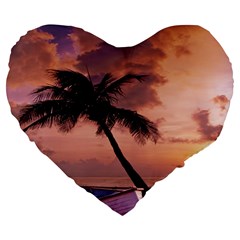 Sunset At The Beach 19  Premium Heart Shape Cushion by StuffOrSomething