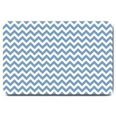 Blue And White Zigzag Large Door Mat by Zandiepants