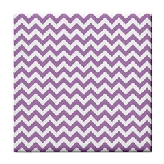 Lilac And White Zigzag Ceramic Tile