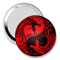 Yin Yang Dragons Red And Black 3  Handbag Mirror by JeffBartels
