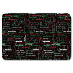 Merry Christmas Typography Art Large Door Mat by StuffOrSomething