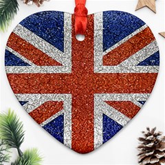 England Flag Grunge Style Print Heart Ornament (two Sides) by dflcprints