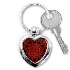 Grunge Style Geometric Mandala Key Chain (heart) by dflcprints