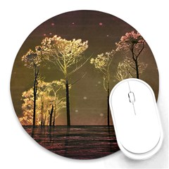 Fantasy Landscape 8  Mouse Pad (round) by dflcprints