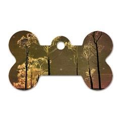 Fantasy Landscape Dog Tag Bone (one Sided)