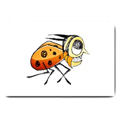 Funny Bug Running Hand Drawn Illustration Large Door Mat by dflcprints