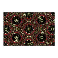 Digital Abstract Geometric Pattern In Warm Colors Double Sided Flano Blanket (mini) by dflcprints