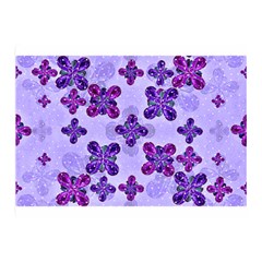 Deluxe Ornate Pattern Design In Blue And Fuchsia Colors Double Sided Flano Blanket (mini) by dflcprints