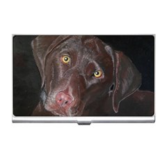Inquisitive Chocolate Lab Business Card Holder by LabsandRetrievers