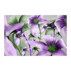 Lilies Collage Art In Green And Violet Colors Double Sided Flano Blanket (mini) by dflcprints