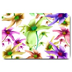 Multicolored Floral Print Pattern Large Door Mat by dflcprints