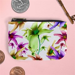 Multicolored Floral Print Pattern Coin Change Purse by dflcprints