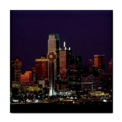 Dallas Skyline At Night Ceramic Tile by StuffOrSomething