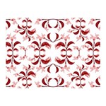 Floral Print Modern Pattern in Red and White Tones Double Sided Flano Blanket (Mini) 35 x27  Blanket Front