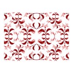 Floral Print Modern Pattern in Red and White Tones Double Sided Flano Blanket (Mini) 35 x27  Blanket Back