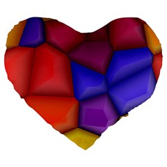 3d Colorful Shapes 19  Premium Heart Shape Cushion by LalyLauraFLM