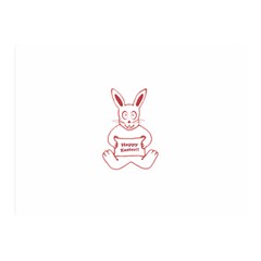 Cute Bunny With Banner Drawing Double Sided Flano Blanket (mini) by dflcprints