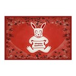 Cute Bunny Happy Easter Drawing Illustration Design Double Sided Flano Blanket (Mini) 35 x27  Blanket Back